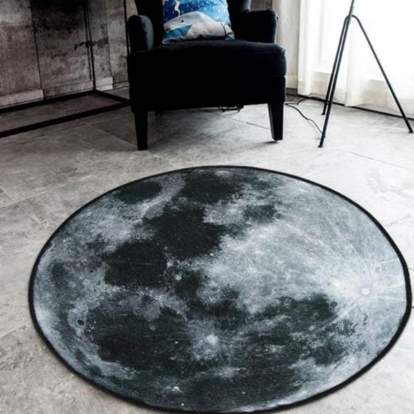 

nhbr-moon round carpet kids room parlor bedroom computer chair bedside chair mats tapis enfant rug gray 100cm