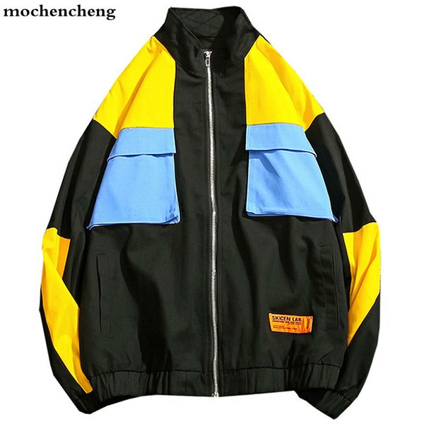 

vintage retro jackets men full zip sweater necklace color block jacket casual uk10 hip hop, Black;brown