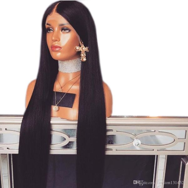 

pre plucked natural hairline 360 lace frontal wig straight brazilian wig remy human hair wigs with baby hair black wig