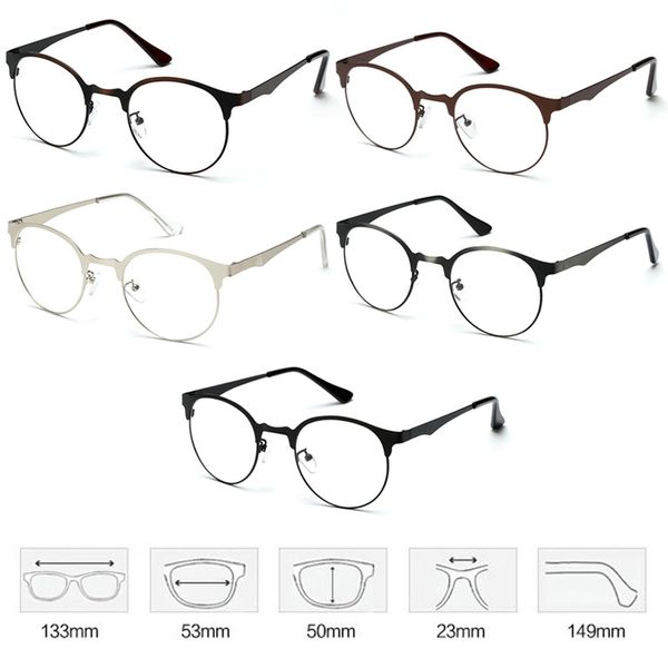 

fashion optical glasses eyeglass frame men women vintage spectacles clear metal a69f, White;black