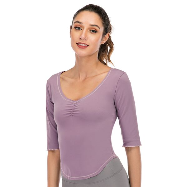 

women sport fitness yoga silm fitness yoga shirt sports gym athletic short sleeve clothes, White;red
