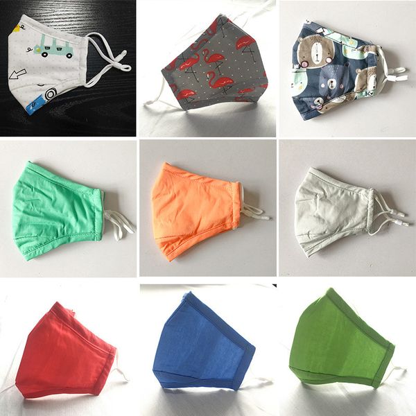 

kids mask cotton cloth washable reusable chinldren face mask with filter pocket anti pm2.5 dhl super fast service