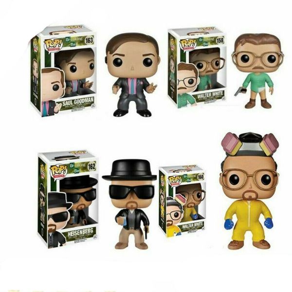 

4 styles funko pop breaking bad heisenberg vinyl action figure collection model with box toy for baby kids doll