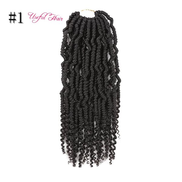 

2019 new style passion spring twist 10 inch synthetic crotchet braiding hair extensions ombre crochet braids fluffy bomb twist crochet hair, Black