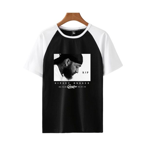 

1985 cotton t casual 2019 splicing new black short men crenshaw hussle sleeve tee shirt nipsey arrive gift idoad