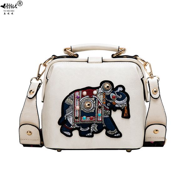 

tote women's handbags embroidery elephant bag bags bohemian women shoulder crossbody bag soft pu leather wide butterfly strap