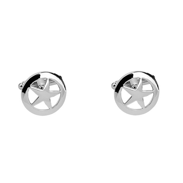 

trendy pentagram cuff links five pointed star suit cufflinks men's business button shirts cufflinks jewelry, Silver;golden
