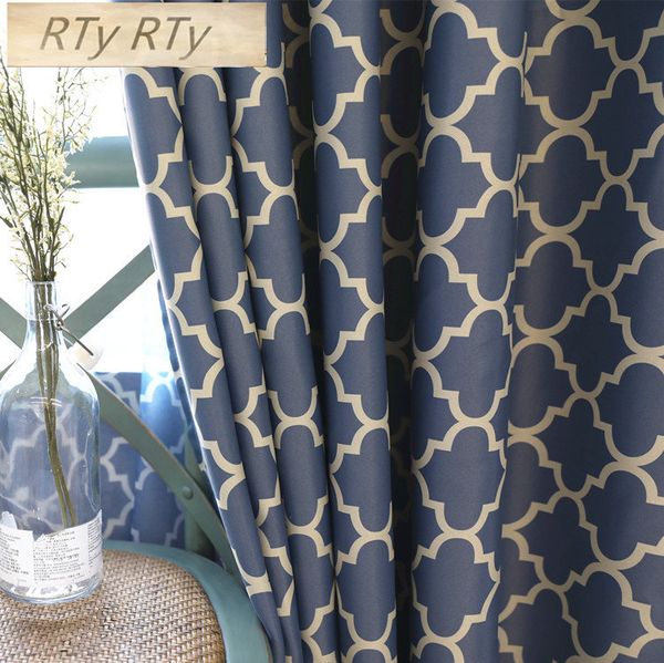 

curtains for living dining room bedroom 2 colors screens printing american villages minimalist european style blackout curtain
