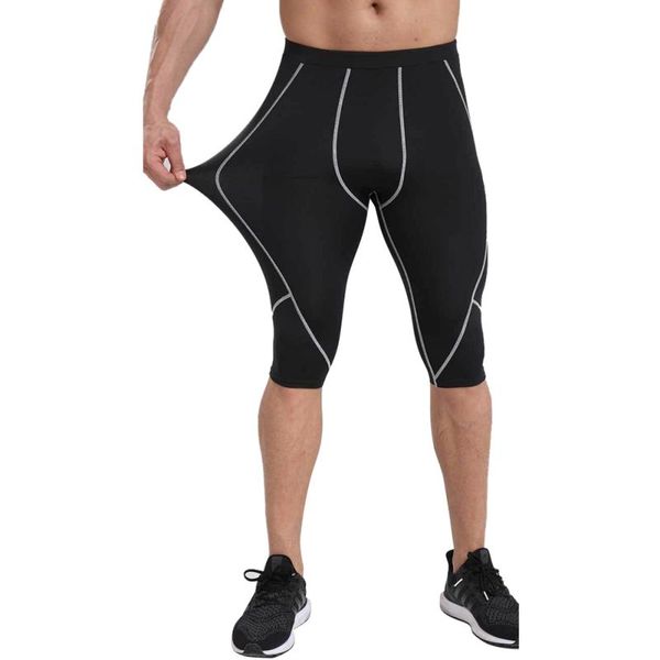 

new gym-clothing male compression tights shorts basketball bermuda masculina men gym short pants lzh7, Black;blue