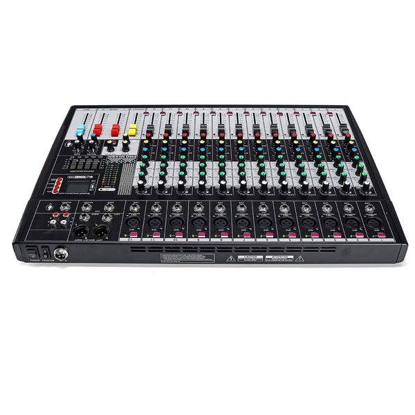 

bluetooth audio mixer 12 channel mixing console professional live studio karaoke player amplifier with usb xlr 48v phantom power
