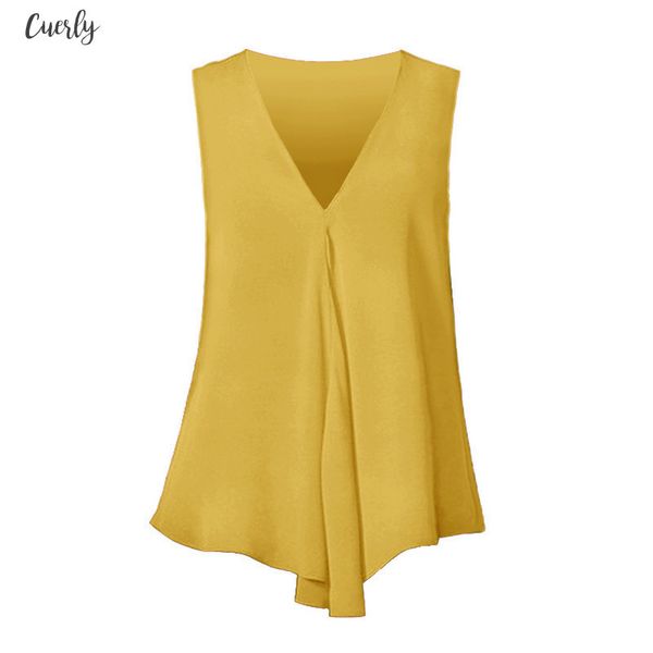 

chiffon tank women tunic summer v neck vest sleeveless criss cross loose solid ladies shirts plus size 5xl sale, White
