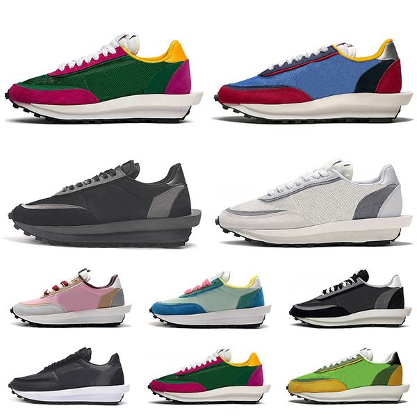 

sacai ld waffle ldwaffle daybreak mens womens running shoes black green gusto white varsity blue paris blue pink trainers sneakers