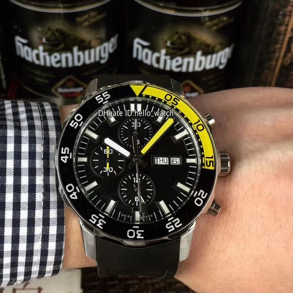 Cheap New Iw376709 Steel Case Black Yellow Bezel Black Dial