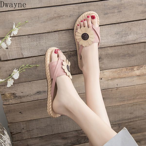 

2020 new girl's heart wild set of toe wear thick bottom beach flip-flops children, Black