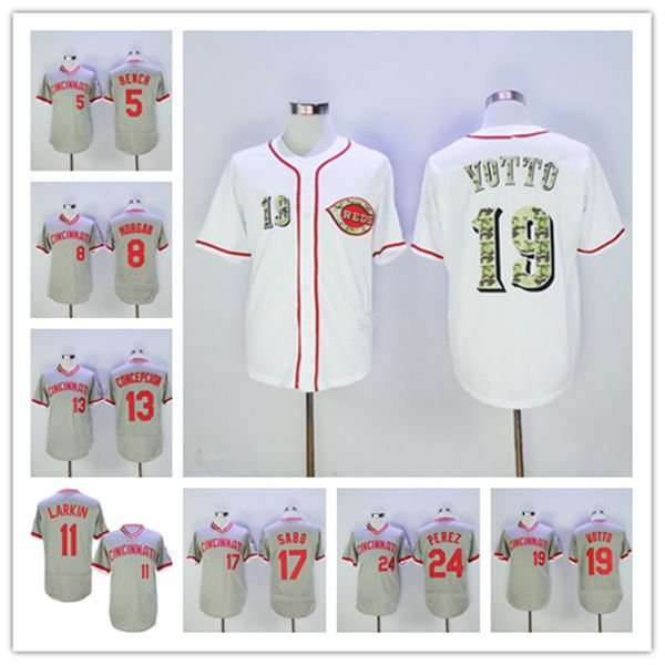 

Cincinnati 5 Johnny Bench Reds 11 Barry Larkin 19 Joey Votto 8 Joe Morgan 17 Chris Sabo 24 Tony Perez 13 Concepcion Jersey