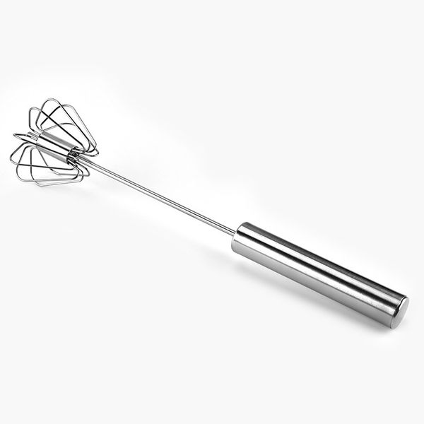 

home kitchen tools semi-automatic eggbeater manual self turning stainless steel whisk hand mixer blender egg tools