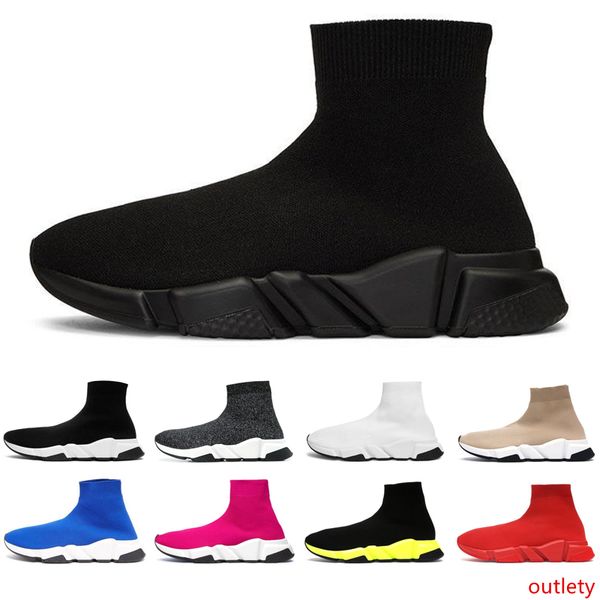 

2020 designer sock shoes fashion luxury men women sneakers triple black white graffiti beige yellow speed trainer mens casual sports shoe