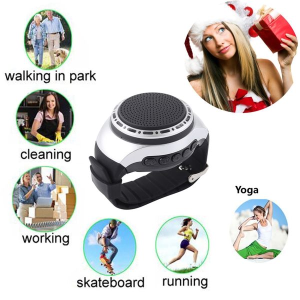 

u6 wrist speaker watch outdoor wristband speakers mp3 music player fm radio tf card selfie handscall portable music bluetooth speaker