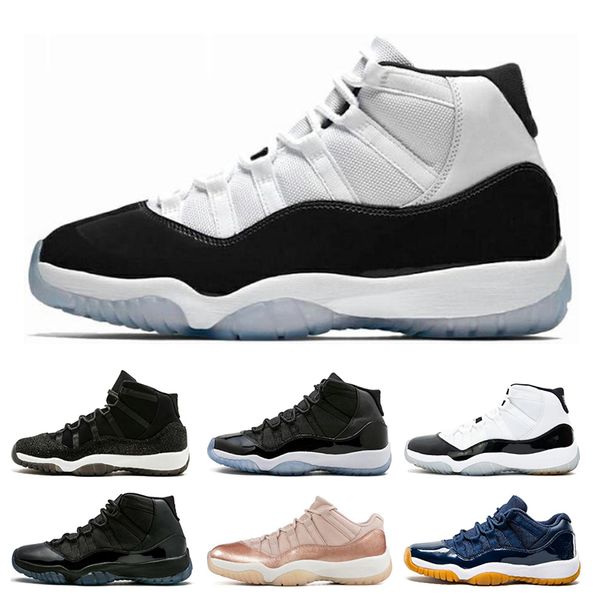 

2019 11 11s mens basketball shoes concord 45 cap and gown legend blue platinum tint gym red xi men sport shoes