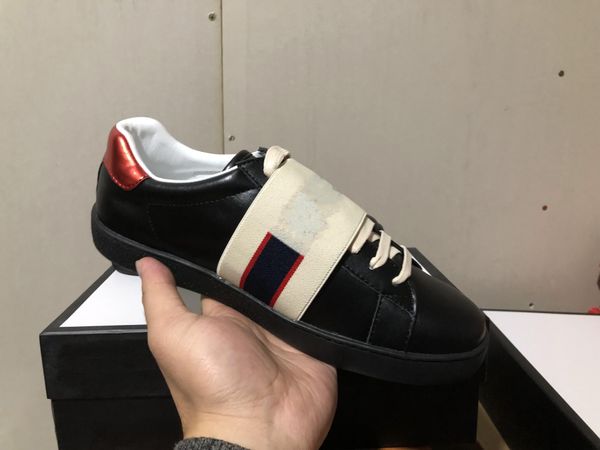 

classic designer shoes white red leather designer sneaker brand mens womens casual bee shoes with box size35-46 l01