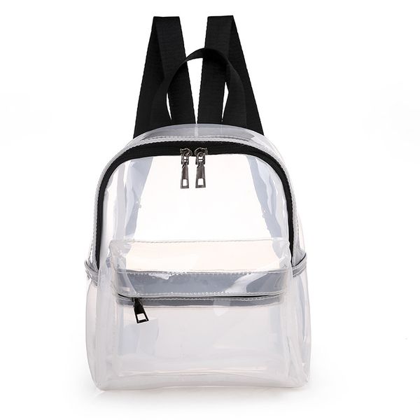 

summer tide pvc waterproof transparent shoulder bag large capacity simple jelly backpack female white