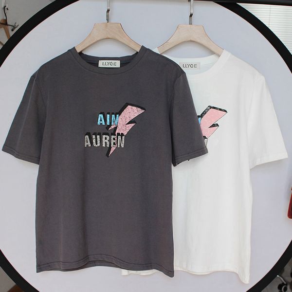 

100% хлопок женщин с коротким рукавом футболка top o-шея черный белый письмо версия для печати футболки женский 2020 summer lady tee топы в, White