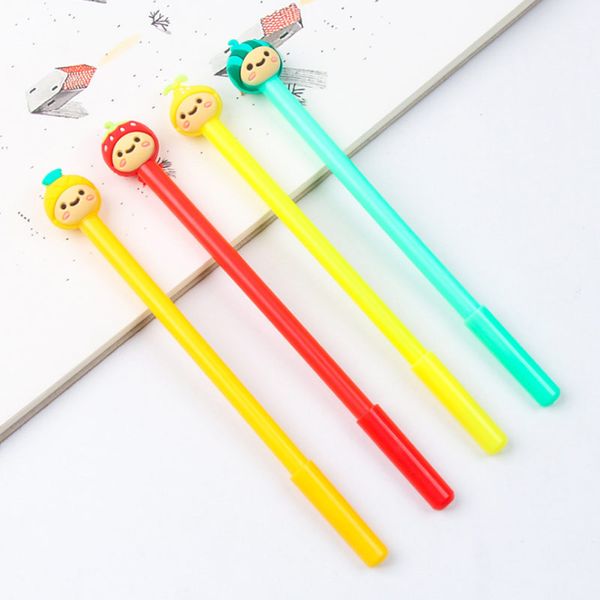 

20 pcs cute fruit girl gel pen children writing pens kawaii stationery office school supplies papelaria kids gift