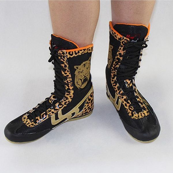 

ale wrestling shoes leopard boxing shoes kids training sneaker professional grappling punch bag sport boxing, Blue;black