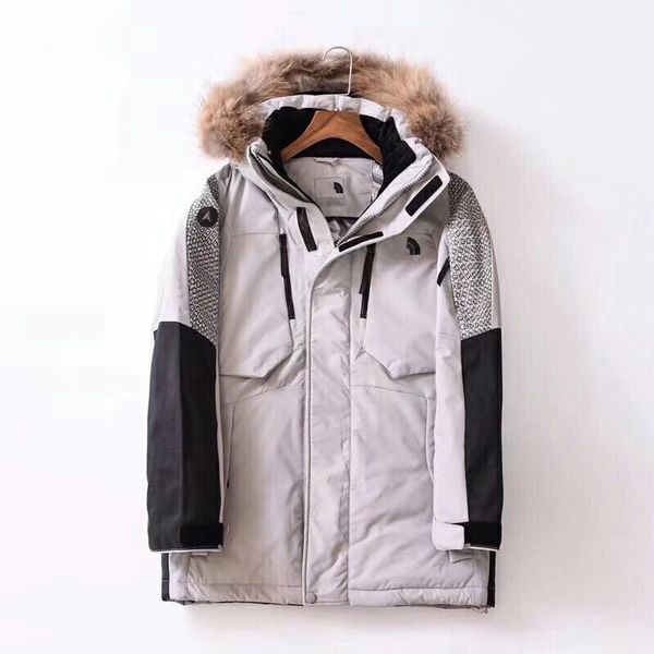 

престижное лицо мода мужская белая утка вниз зимняя куртка меховой воротник северного дизайнера тенденции вниз куртки теплой ветрозащитной н, Black