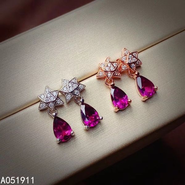 

kjjeaxcmy изысканные ювелирные изделия натуральный гранат стерлингового серебра 925 женщин серьги новый уха шпильки поддержка тест модный, Golden;silver