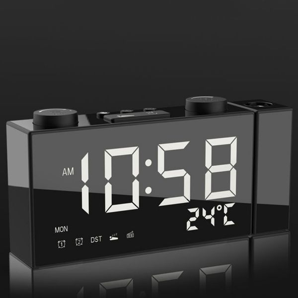 

1pc new usb digital alarm clock household multi-function electronic projection clock