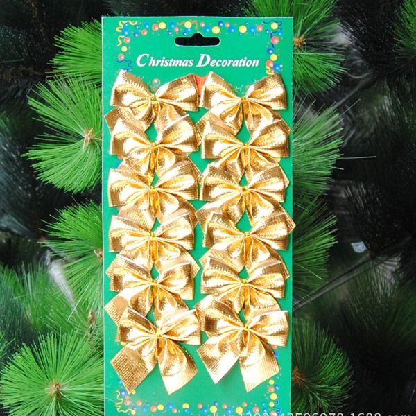 

12pcs mini gift box drum bow tie christmas tree pendant home decor new year hanging gift ornaments xmas decoration