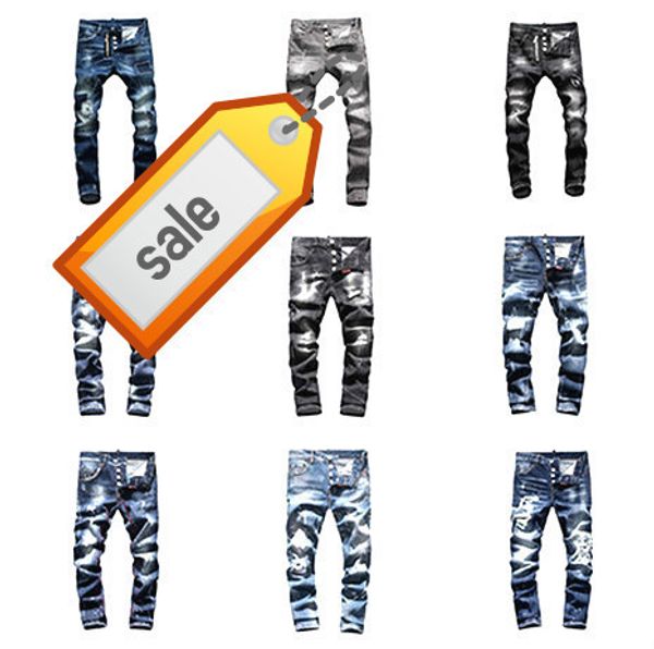 

Brand d 2 men de igner jean d2 jean men denim black jean embroidery pant fa hion hole trou er italy ize 44 54