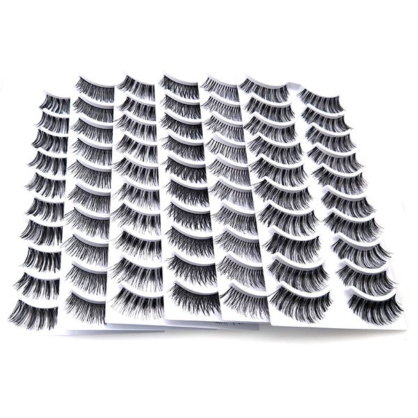 

new 10pairs/set natural black long sparse cross false eyelashes thick fake eye lashes extensions eyes makeup cosmetic tools
