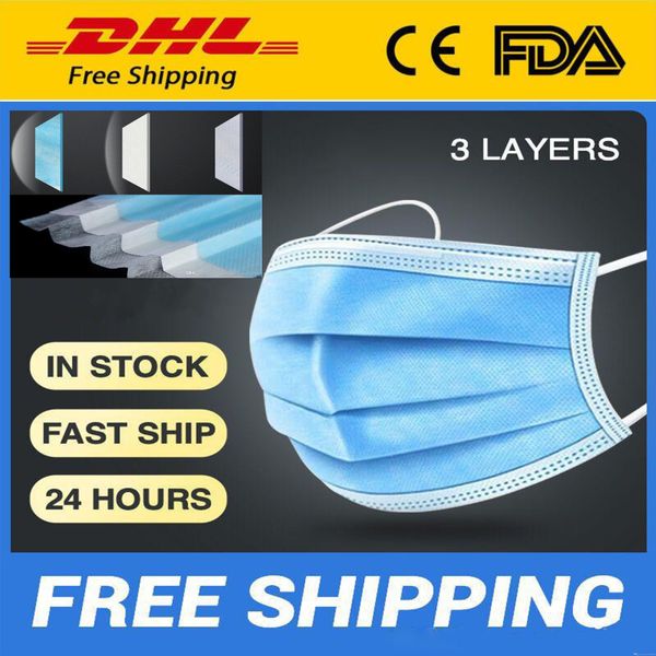 

in stock non woven disposable face surgical mask 3 layers earloop anti-dust face masks set n95 for gift