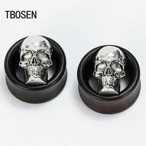 

wooden ear plug flesh tunnels body piercing jewelry gauge stretcher studs earring expander extender jewelry for women men, Slivery;golden