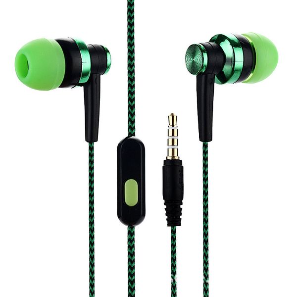 

1pcs in-ear braided wiring cord universal music subwoofer earphone wheat wire earphone for smart phone for android mobile phone