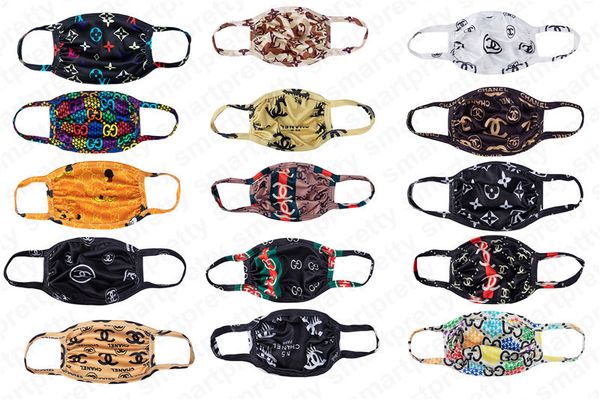 

luxury women ladies silk fiber face mask mouth-muffle washable reuse masks designer print reusable cycling scarf sports outdoor use d41402