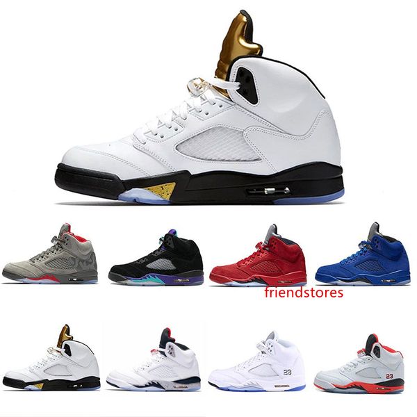 

new olympic metallic gold5 mens basketball shoes og metallic gold raging bull black metallic space jam fire red sport sneakers