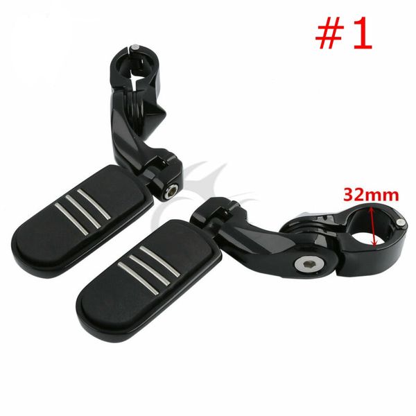 

motorcycle 32mm 1-1/4" short angled streamliner highway engine guard foot pegs mount for touring road glide