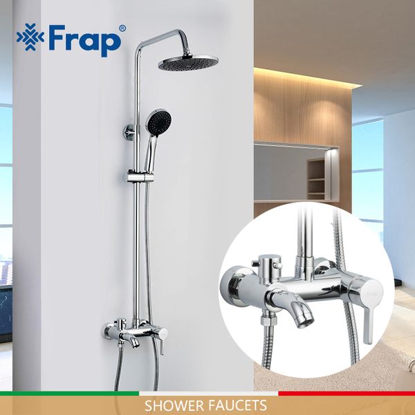 

frap bathtub faucets bathroom waterfall shower head set mixer bathroom shower faucet rain panel bath faucet tap