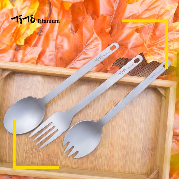 

tito titanium spork outdoor camping fork titanium spoon knife combo hiking picnic outdoor tableware fork