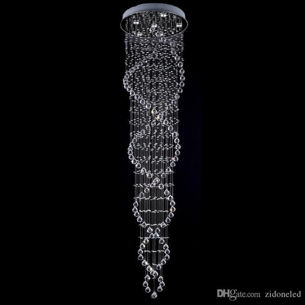 

modern led k9 crystal chandeliers light fixture rain drop ceiling light for staircase stair lights luxury l villa vanity hanging lamp