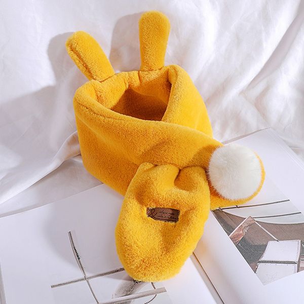 

fashion children girl boy plush shawl wool insulated windproof scarf children warm imitation hair scarf ears #40, Blue;gray