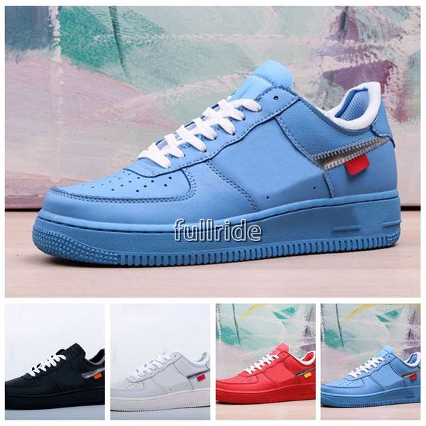 

new white x 1 low forces mca university blue 2019 mens running shoes sports fashion designer sneakers air one des chaussures shoes