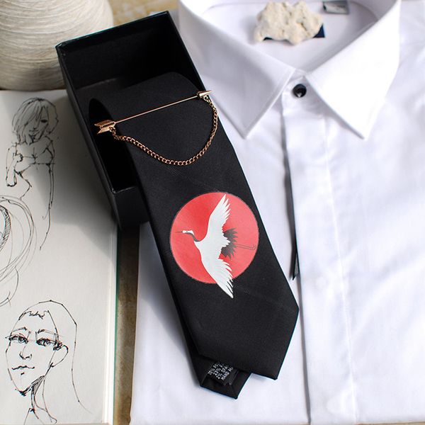 

neck ties for men women boys 7cm original design silk black tie for wedding party, Black;gray