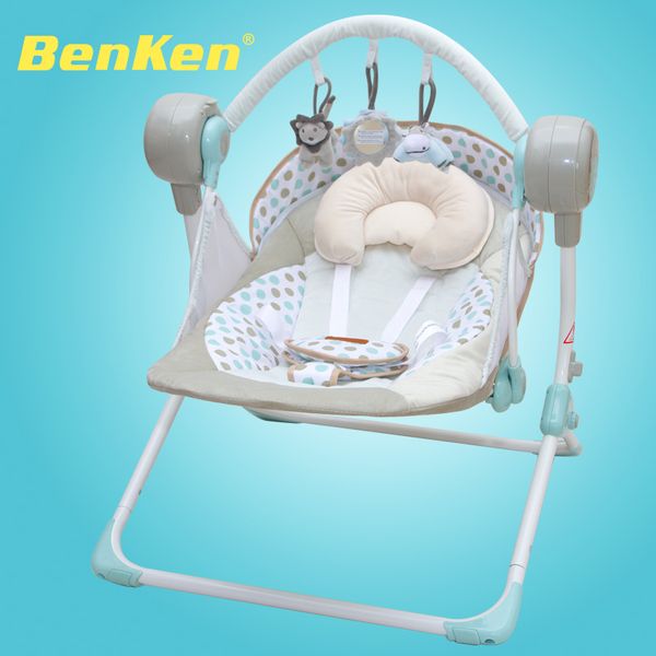 

cradle electric baby swing music rocking chair automatic cradle baby sleeping basket golden frame
