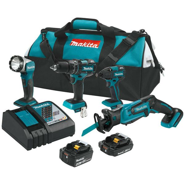 

New makita xt444mr 18v lxt drill impact reciprocating aw led fla hlight 4pc et
