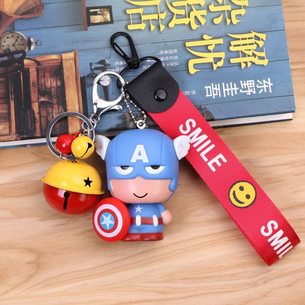 

marvel movie iron man doll keychain men and women bag creative woven key chain pendant gift, Silver