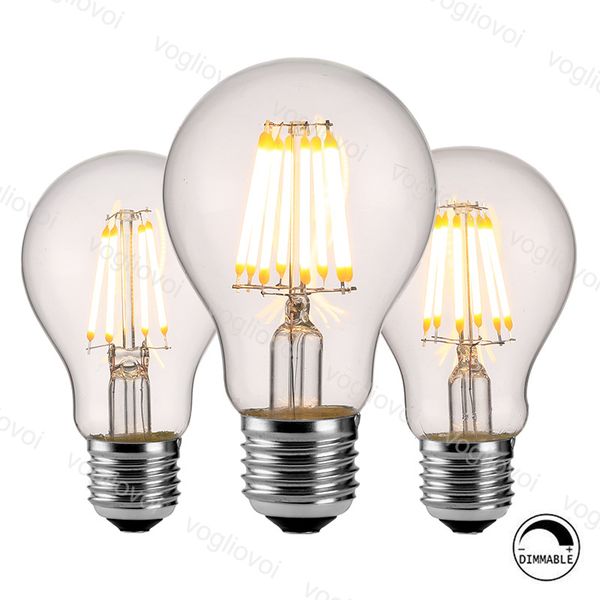 

светодиодные лампы a60 dimmable нить классический edsion ретро творчество e27 4w 6w 8w холодный белый теплый белый для люстр подвеска настол
